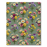 Pansy Daisy Bouquet Floral Area Rug