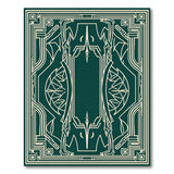 Teal Art Deco Geometric Area Rug