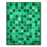 Vibrant Green Grid Mosaic Area Rug
