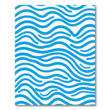 Blue and Teal Coastal Blue Waves Area Rug