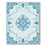 Ornate Blue Persian Medallion Area Rug