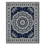 Navy Blue Mandala Persian Traditional Persian Area Rug