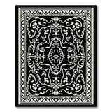 Black and White Black White Traditional Persian Area Rug