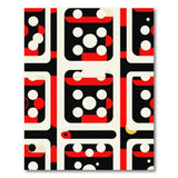 Red Bold Red Black Geometric Modern Area Rug