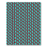 Teal and Red Interlocking Geometric Area Rug