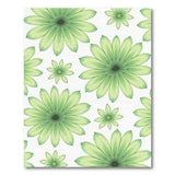 Vibrant Green Daisy Scatter Area Rug