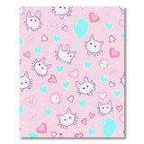 Kawaii Pink Cat Hearts Balloons Area Rug