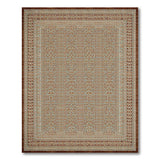 Teal Persian Area Rug with Intricate Lattice Design