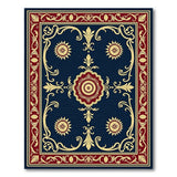 Multi-color and Patterns Navy Blue Traditional Persian Medallion Rug