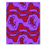Bold Red Geometric on Purple Abstract Area Rug