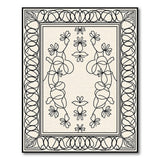 Elegant Black White Floral Persian Rug