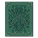 Emerald Green Geometric Knotwork Area Rug
