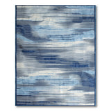 Blue Wavy Stripe Abstract Area Rug