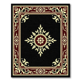 Gold and Silver Ornate Black Persian Medallion Area Rug