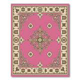 Pink Ornate Floral Medallion Rug