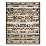 Tan Brown Heritage Tribal Geometric Rug