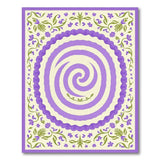 Purple Spiral Floral Medallion Area Rug