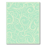 Pale Green Swirling Vine Floral Area Rug