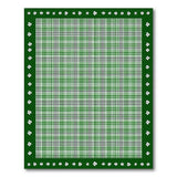 Green Gingham Shamrock Border Area Rug