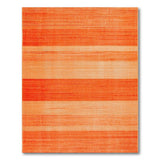 Orange Horizontal Striped Distressed Area Rug