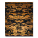 Bold Orange Black Tiger Stripe Area Rug