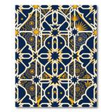 Navy Gold Geometric Moroccan Star Area Rug