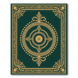 Ornate Emerald Green Gold Baroque Area Rug