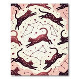 Leaping Cosmic Black Cats Constellation Rug