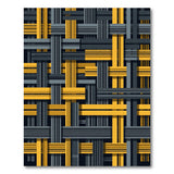 Modern Gold Grey Geometric Woven Rug