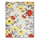 Yellow Red Floral Branch Vintage Area Rug