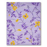 Purple Yellow Floral Branch Area Rug
