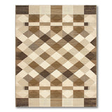 Geometric Modern Geometric Brown Tan Woven Area Rug