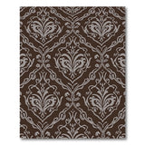 Elegant Brown Damask Floral Area Rug