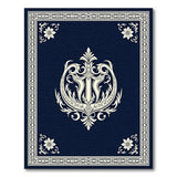 Navy Ornate Medallion Floral Area Rug