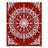 Red Red Snowflake Medallion Area Rug