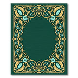 Green Ornate Emerald Green Persian Border Rug