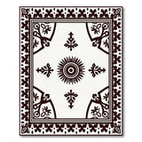 Ornate Sun Medallion Black White Persian Rug