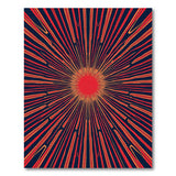 Geometric Modern Red Radiant Red Sunburst Geometric Area Rug