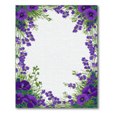 Purple Pansy and Lavender Floral Border Rug