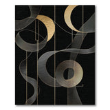 Gold Crescent Moon Waves Geometric Area Rug