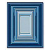 Blue Concentric Frames Geometric Area Rug