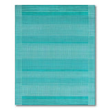 Teal Geometric Stripe Woven Area Rug