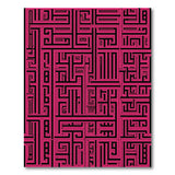 Bold Pink Geometric Maze Area Rug