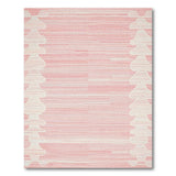 Pink Striped Area Rug with Cloud Borders