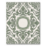 Ornate Sage Green Damask Floral Rug