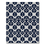 Floral Vintage Navy Damask Floral Area Rug