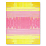 Vibrant Yellow Pink Geometric Stripe Area Rug