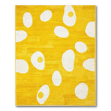 Playful Fried Egg Yellow Area Rug