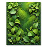 Lush Green Moss and Leaf Abstract Area Rug