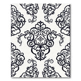 Elegant Black White Damask Floral Floral Vintage Area Rug